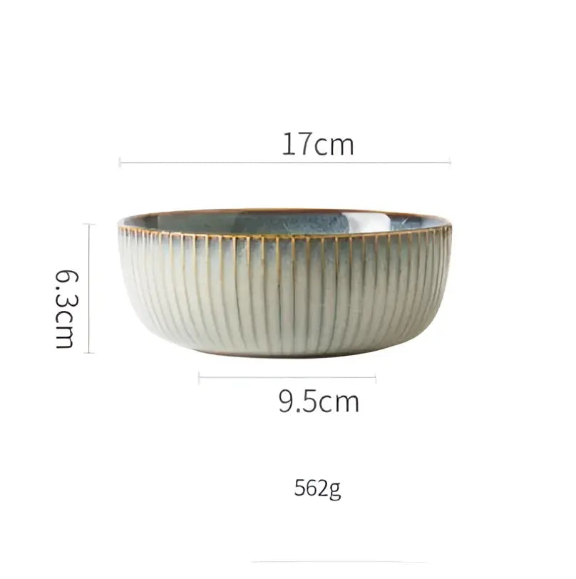 Handcrafted ridge sage & cream ceramic dessert plate dining room