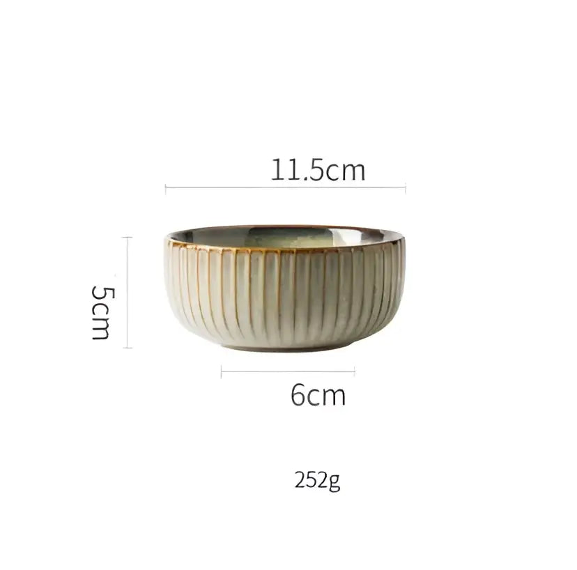 Handcrafted ridge sage & cream ceramic dessert plate dining room