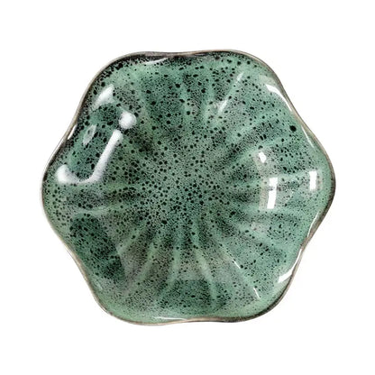 Handcrafted scalloped ceramic japanese style dipping bowl dining room