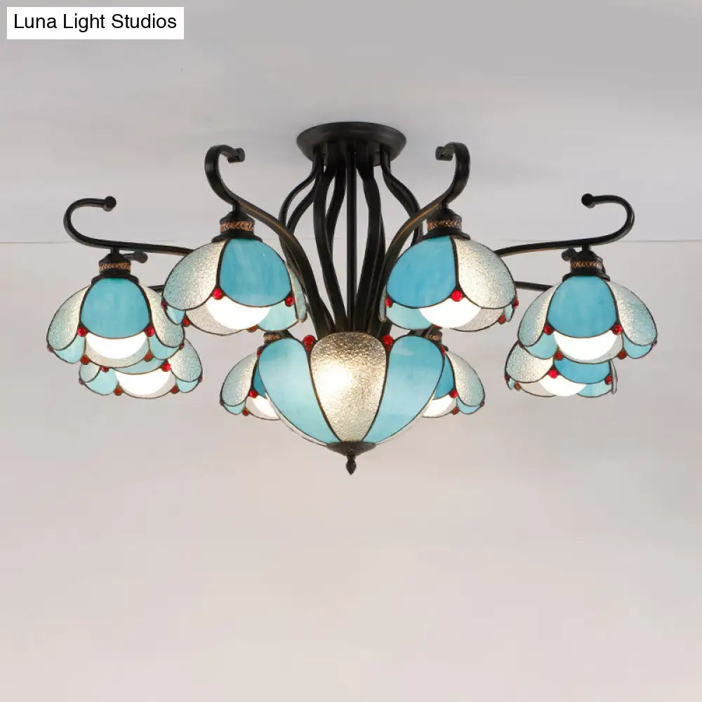 DecorBites™ Handcrafted Tiffany Glass Chandelier for Living Room Ceiling