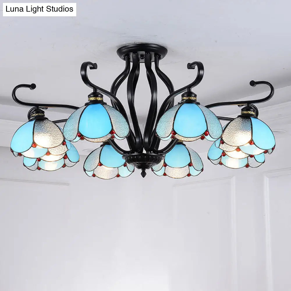 DecorBites™ Handcrafted Tiffany Glass Chandelier for Living Room Ceiling