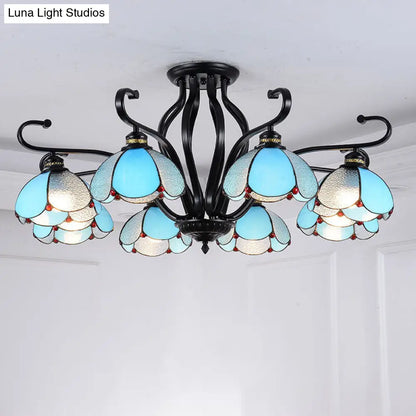 DecorBites™ Handcrafted Tiffany Glass Chandelier for Living Room Ceiling