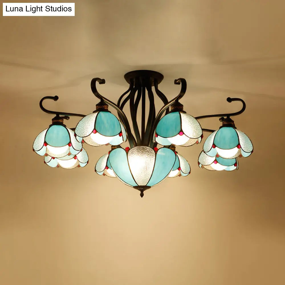 DecorBites™ Handcrafted Tiffany Glass Chandelier for Living Room Ceiling