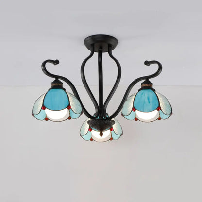 DecorBites™ Handcrafted Tiffany Glass Chandelier for Living Room Ceiling