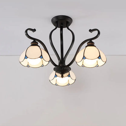 DecorBites™ Handcrafted Tiffany Glass Chandelier for Living Room Ceiling