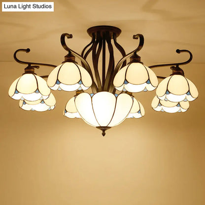 DecorBites™ Handcrafted Tiffany Glass Chandelier for Living Room Ceiling