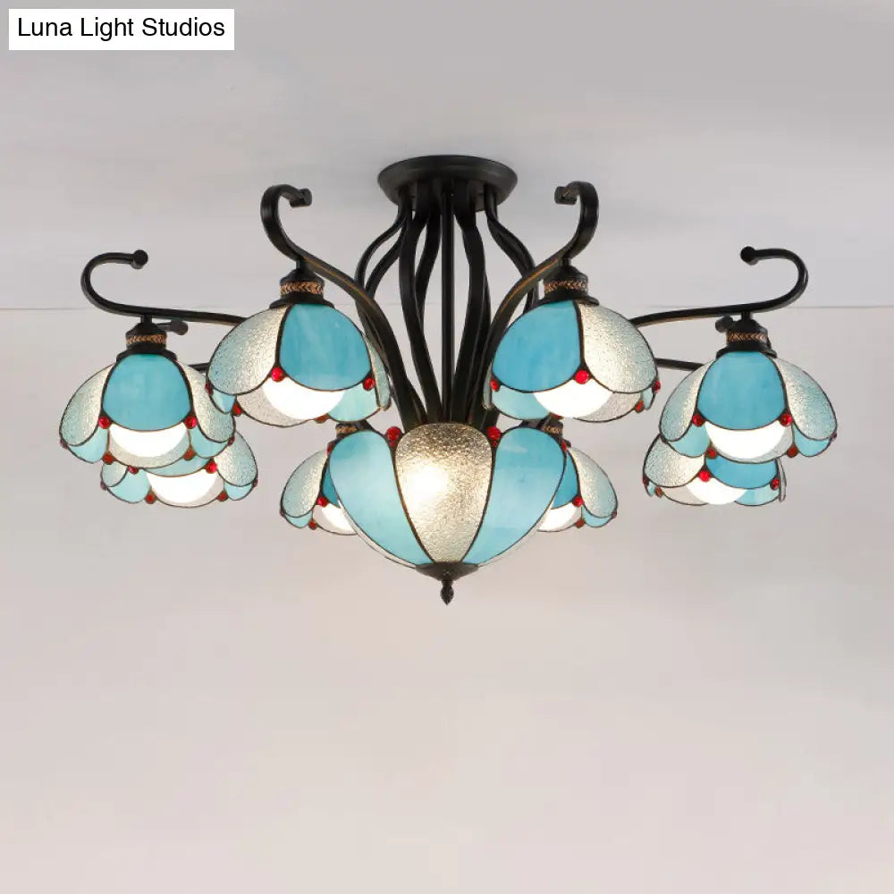 DecorBites™ Handcrafted Tiffany Glass Chandelier for Living Room Ceiling