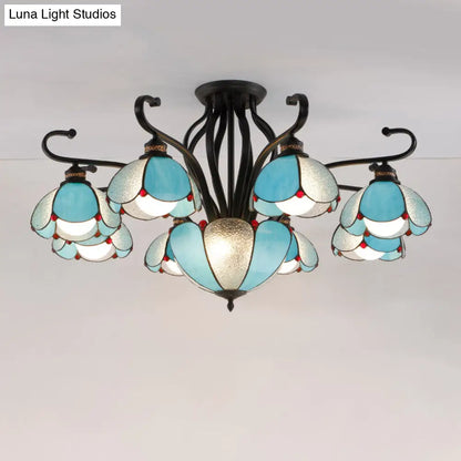 DecorBites™ Handcrafted Tiffany Glass Chandelier for Living Room Ceiling