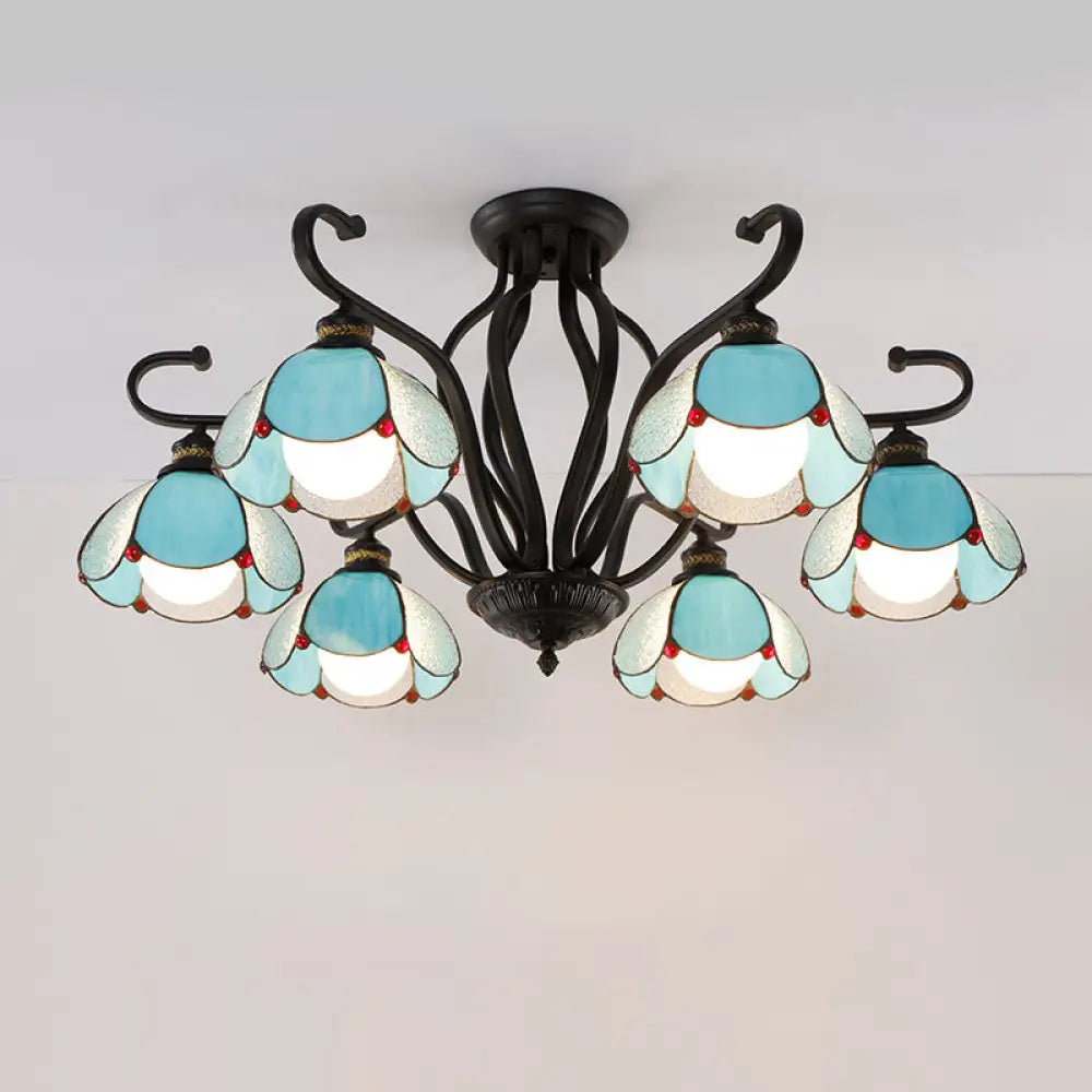 DecorBites™ Handcrafted Tiffany Glass Chandelier for Living Room Ceiling