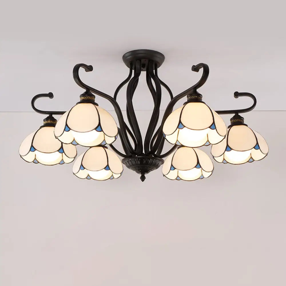 DecorBites™ Handcrafted Tiffany Glass Chandelier for Living Room Ceiling