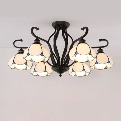 DecorBites™ Handcrafted Tiffany Glass Chandelier for Living Room Ceiling