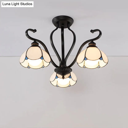 DecorBites™ Handcrafted Tiffany Glass Chandelier for Living Room Ceiling