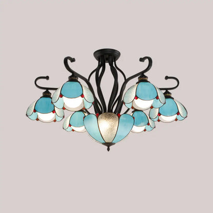 DecorBites™ Handcrafted Tiffany Glass Chandelier for Living Room Ceiling
