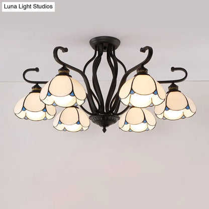 DecorBites™ Handcrafted Tiffany Glass Chandelier for Living Room Ceiling