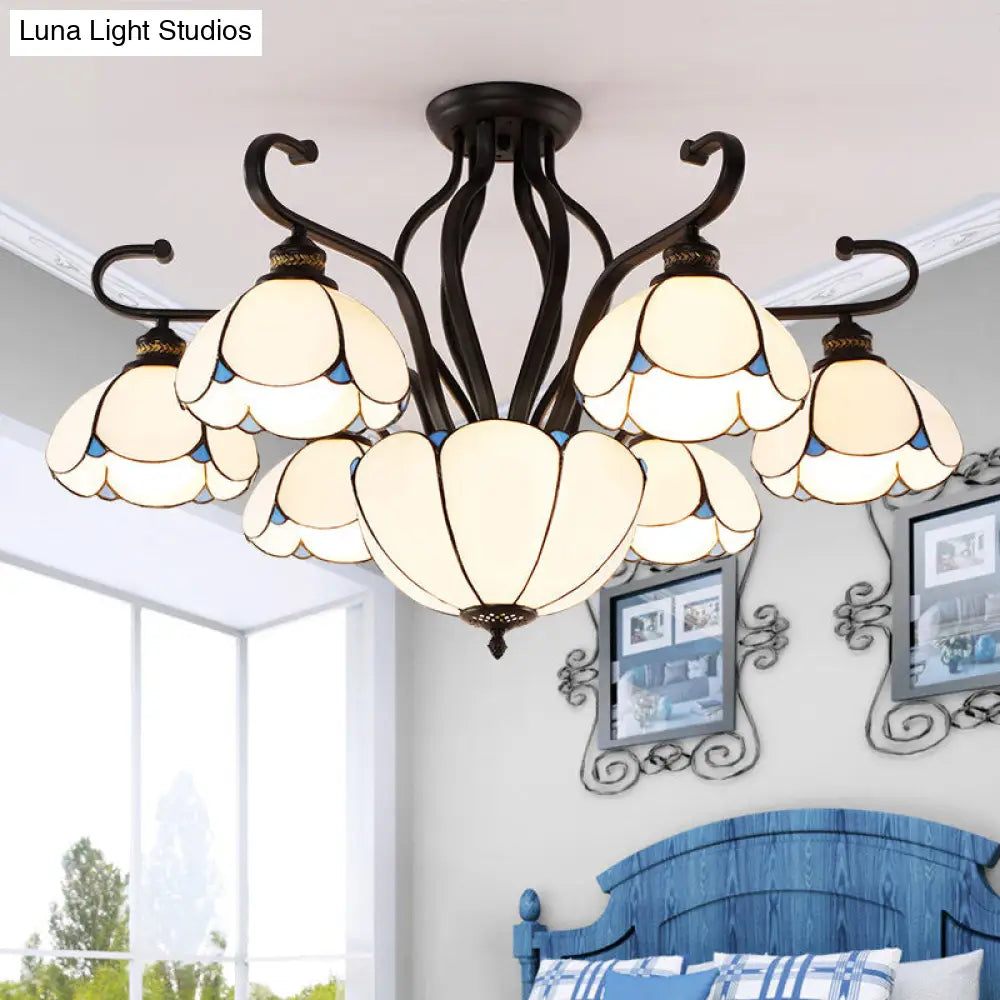 DecorBites™ Handcrafted Tiffany Glass Chandelier for Living Room Ceiling