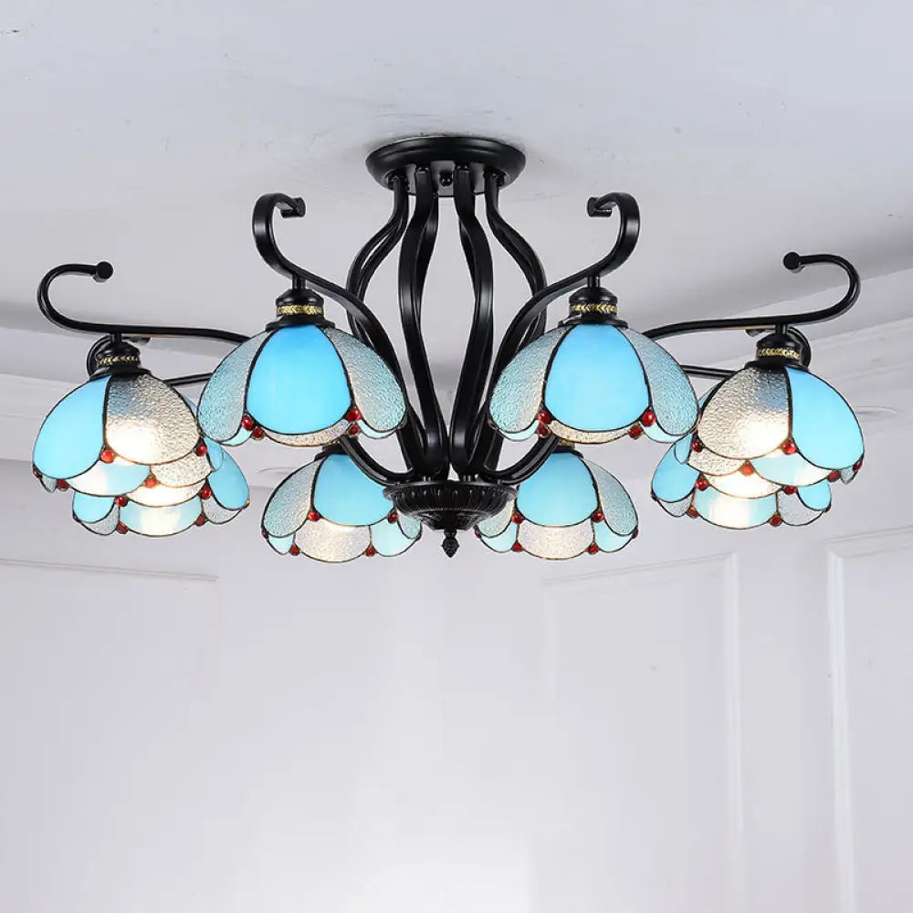 DecorBites™ Handcrafted Tiffany Glass Chandelier for Living Room Ceiling