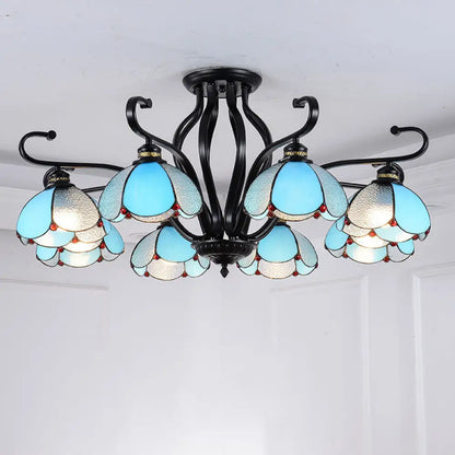 DecorBites™ Handcrafted Tiffany Glass Chandelier for Living Room Ceiling