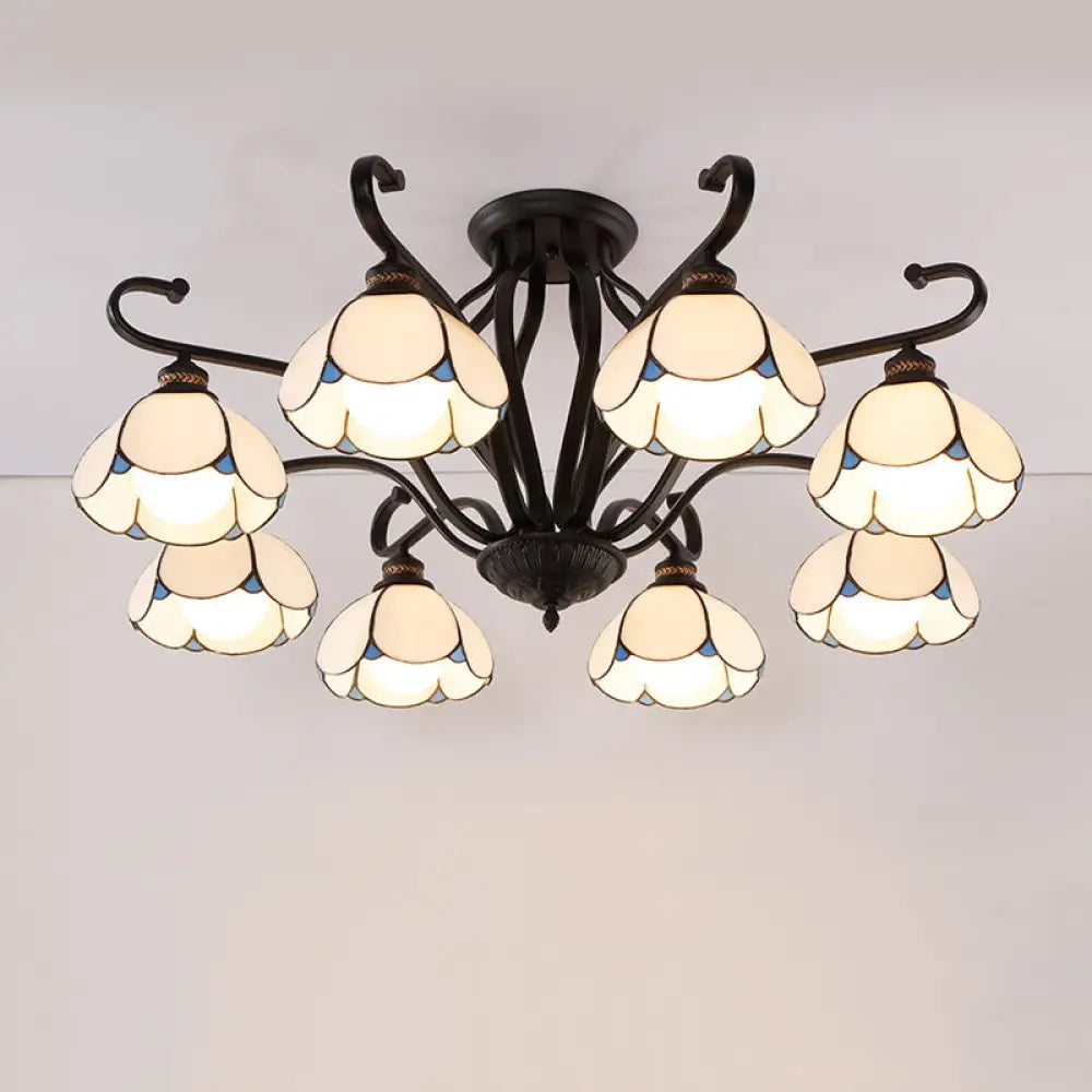 DecorBites™ Handcrafted Tiffany Glass Chandelier for Living Room Ceiling