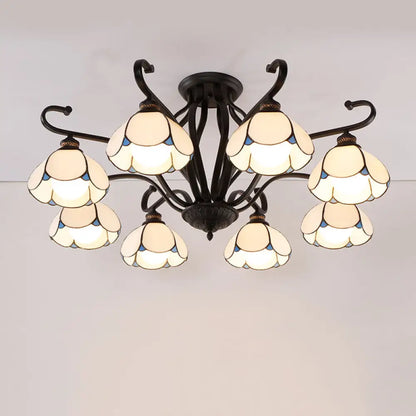DecorBites™ Handcrafted Tiffany Glass Chandelier for Living Room Ceiling