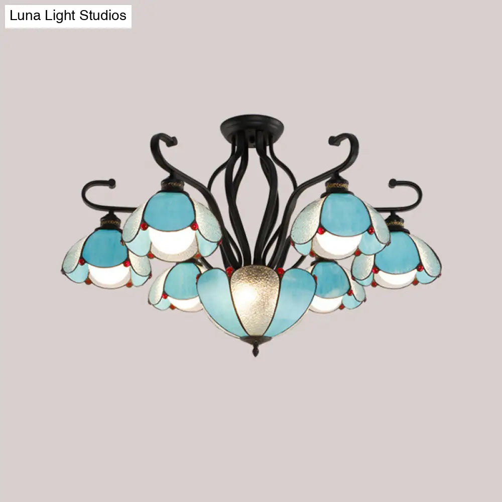 DecorBites™ Handcrafted Tiffany Glass Chandelier for Living Room Ceiling