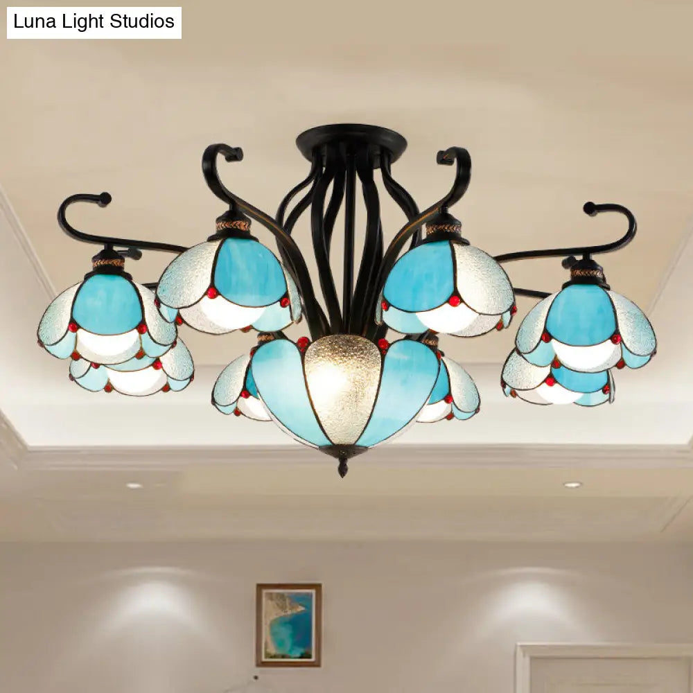DecorBites™ Handcrafted Tiffany Glass Chandelier for Living Room Ceiling
