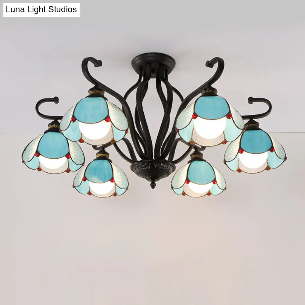 DecorBites™ Handcrafted Tiffany Glass Chandelier for Living Room Ceiling