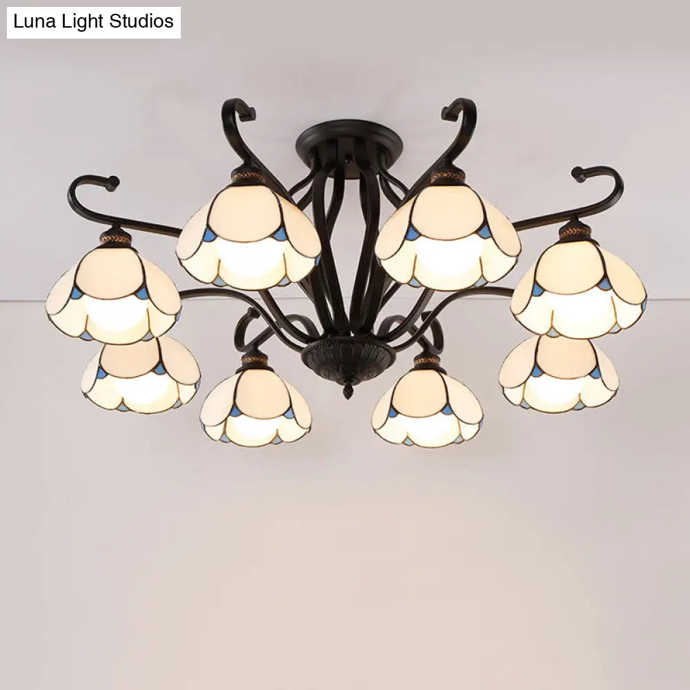 DecorBites™ Handcrafted Tiffany Glass Chandelier for Living Room Ceiling