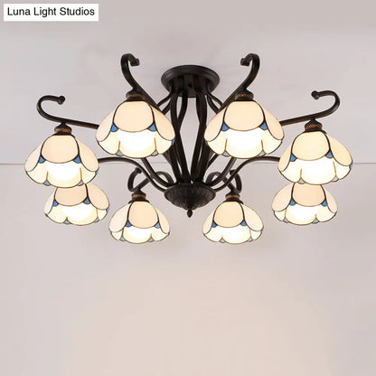 DecorBites™ Handcrafted Tiffany Glass Chandelier for Living Room Ceiling