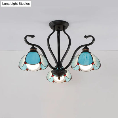 DecorBites™ Handcrafted Tiffany Glass Chandelier for Living Room Ceiling