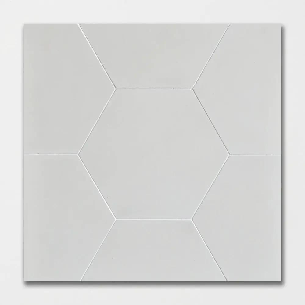 Handmade Bianca Honed Hexagon Cement Tiles 8x8
