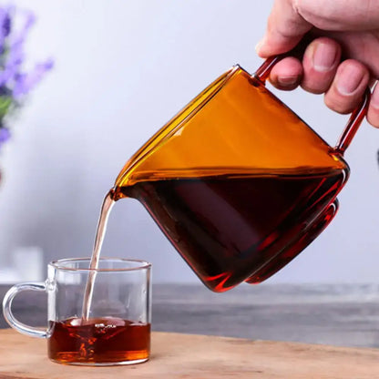 Handmade blue glass coffee sharing pot kitchen brewing server