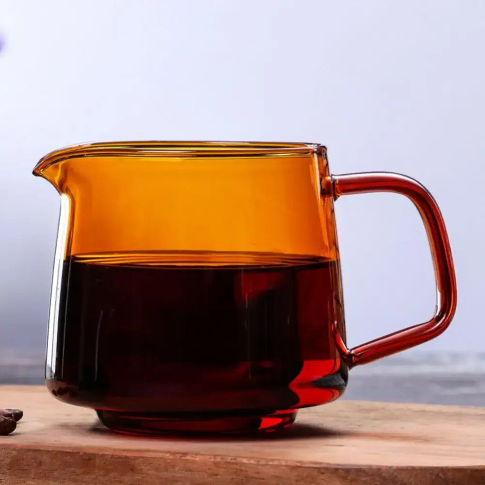 Handmade blue glass coffee sharing pot kitchen brewing server
