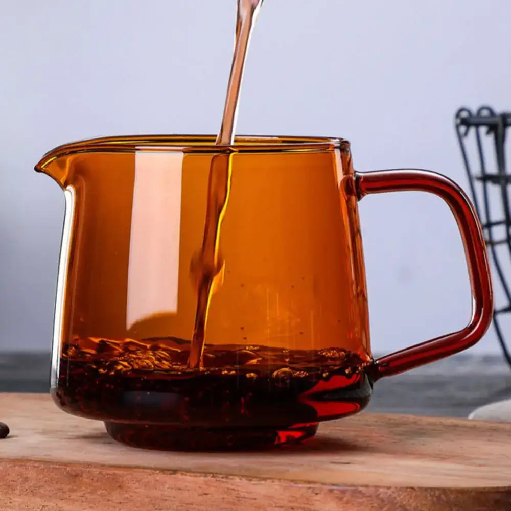 Handmade blue glass coffee sharing pot kitchen brewing server