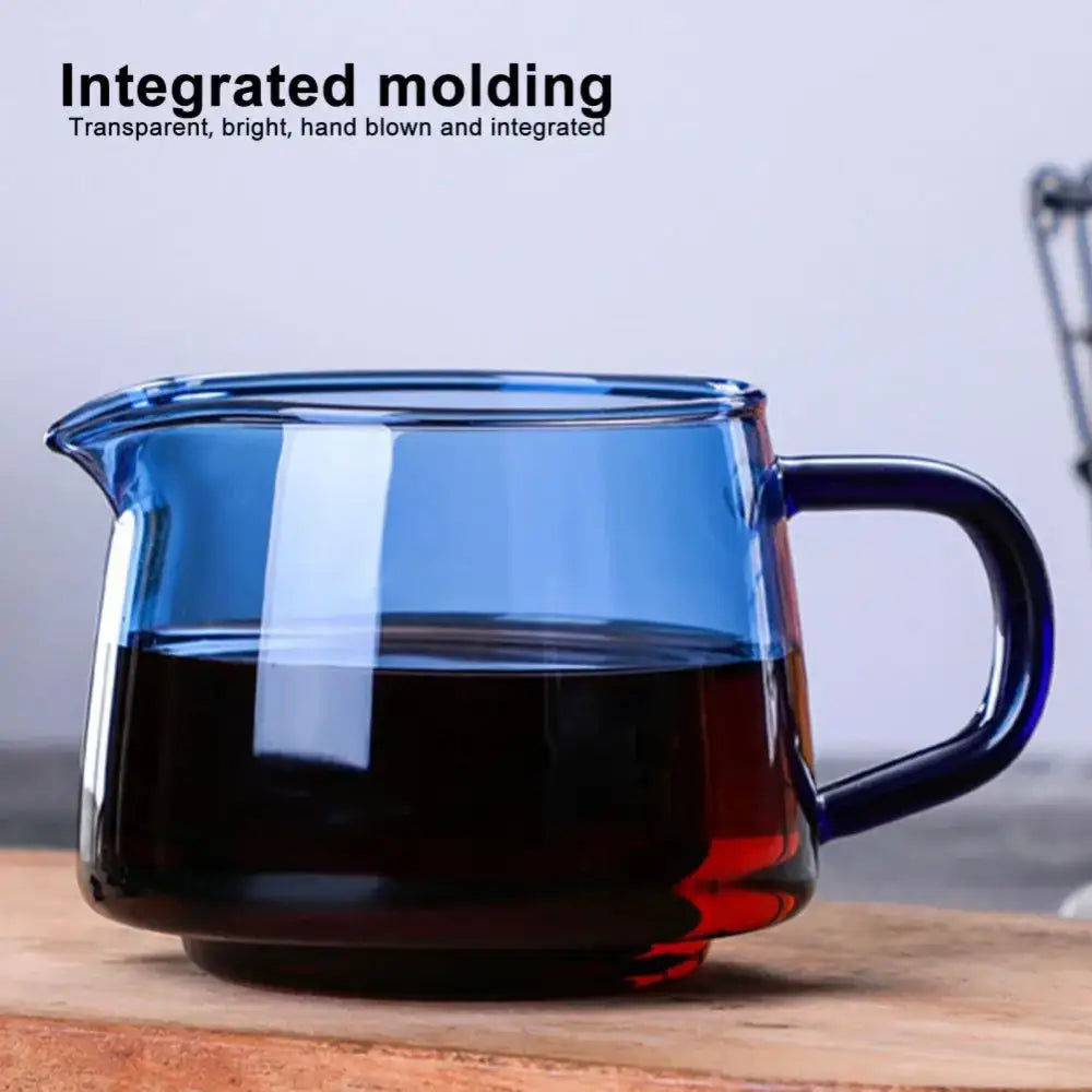 Handmade blue glass coffee sharing pot kitchen brewing server