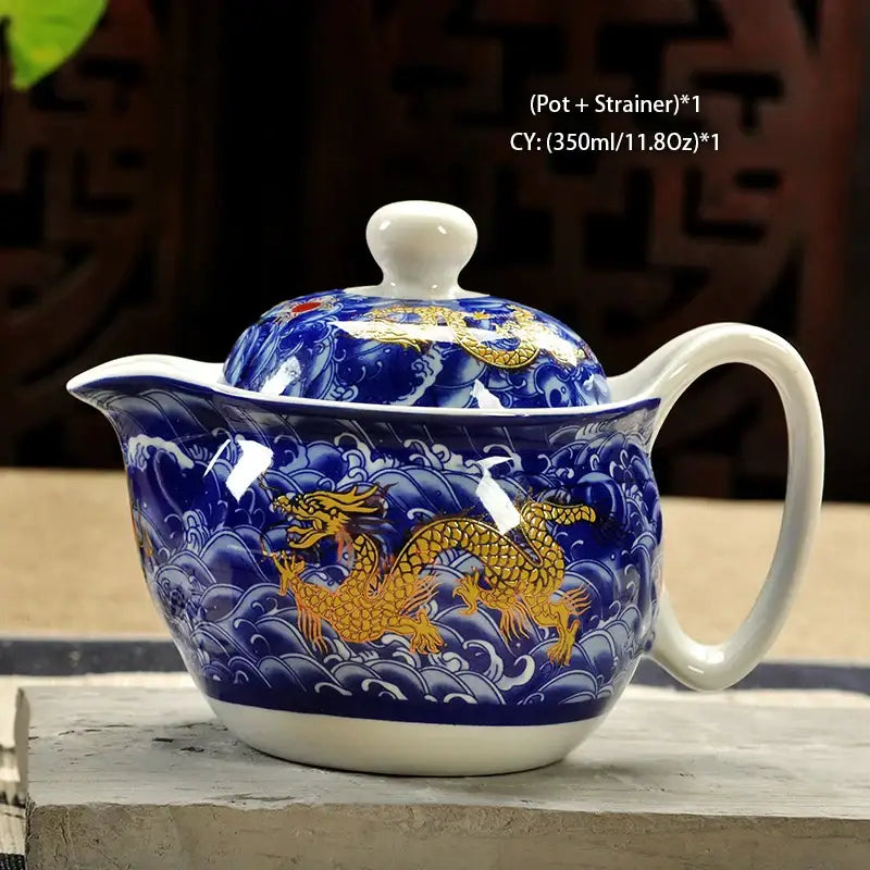Handmade ceramic kung fu teapot – dining room dragon tea pot