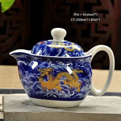 Handmade ceramic kung fu teapot – dining room dragon tea pot