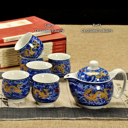 Handmade ceramic kung fu teapot – dining room dragon tea pot