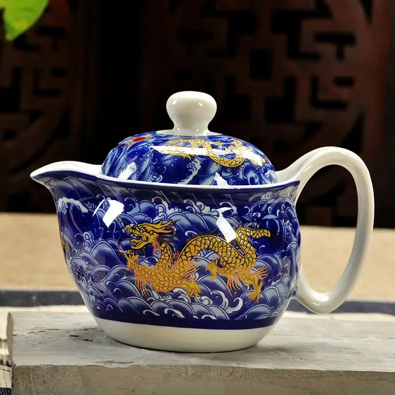Handmade ceramic kung fu teapot – dining room dragon tea pot