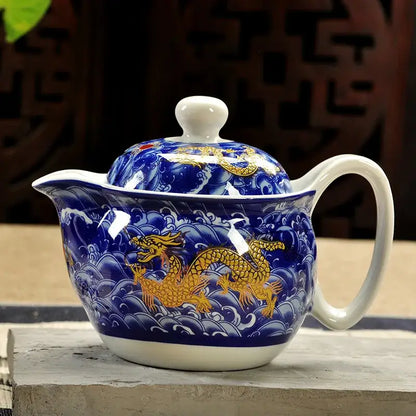 Handmade ceramic kung fu teapot – dining room dragon tea pot