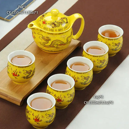 Handmade ceramic kung fu teapot – dining room dragon tea pot