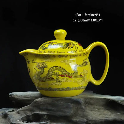 Handmade ceramic kung fu teapot – dining room dragon tea pot