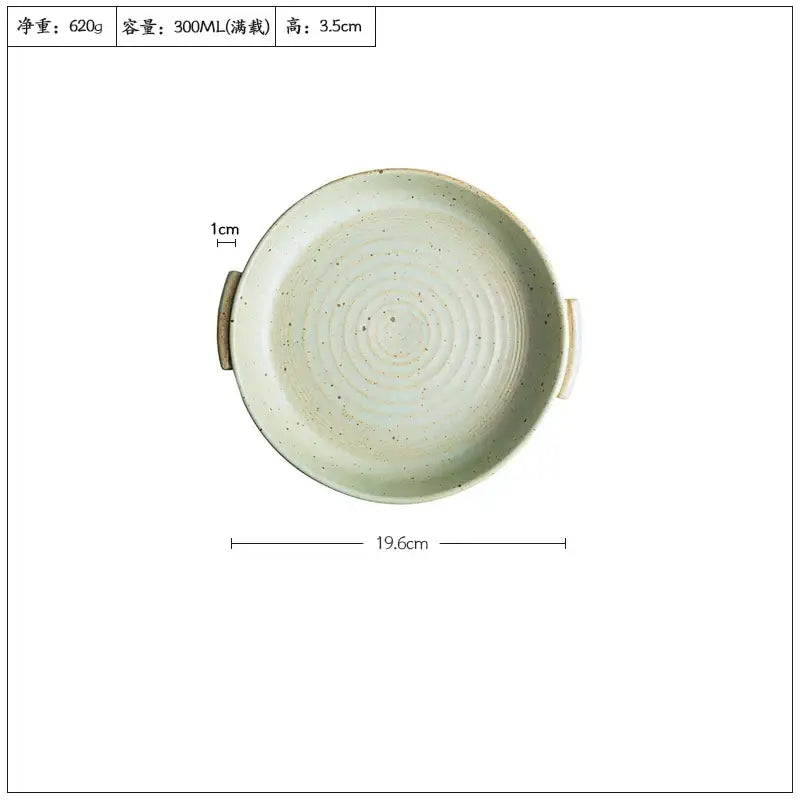 Handmade ceramic sushi plate set in speckled gray for dining room