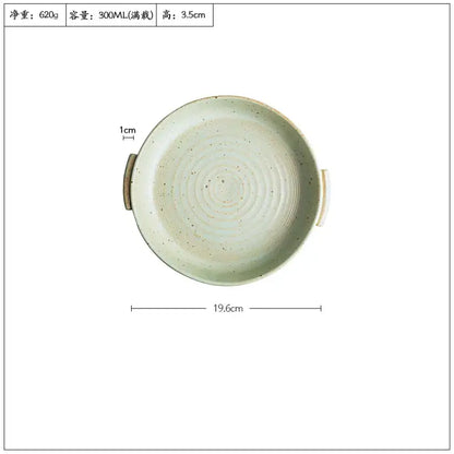 Handmade ceramic sushi plate set in speckled gray for dining room
