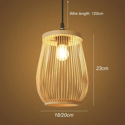 DecorBites™ Handmade Chinese Rattan Wicker Pendant Ceiling Light