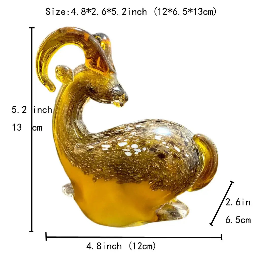 Handmade colorful crystal sika deer figurine living room glass decor