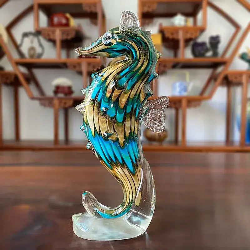 Handmade colorful crystal sika deer figurine living room glass decor