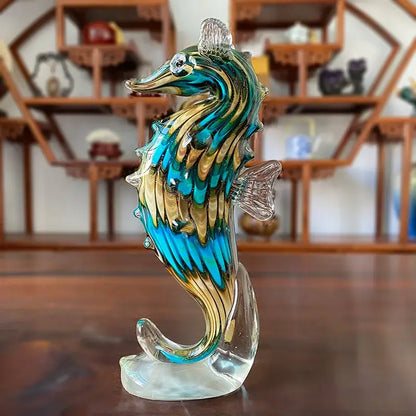 Handmade colorful crystal sika deer figurine living room glass decor
