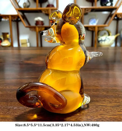Handmade colorful crystal sika deer figurine living room glass decor