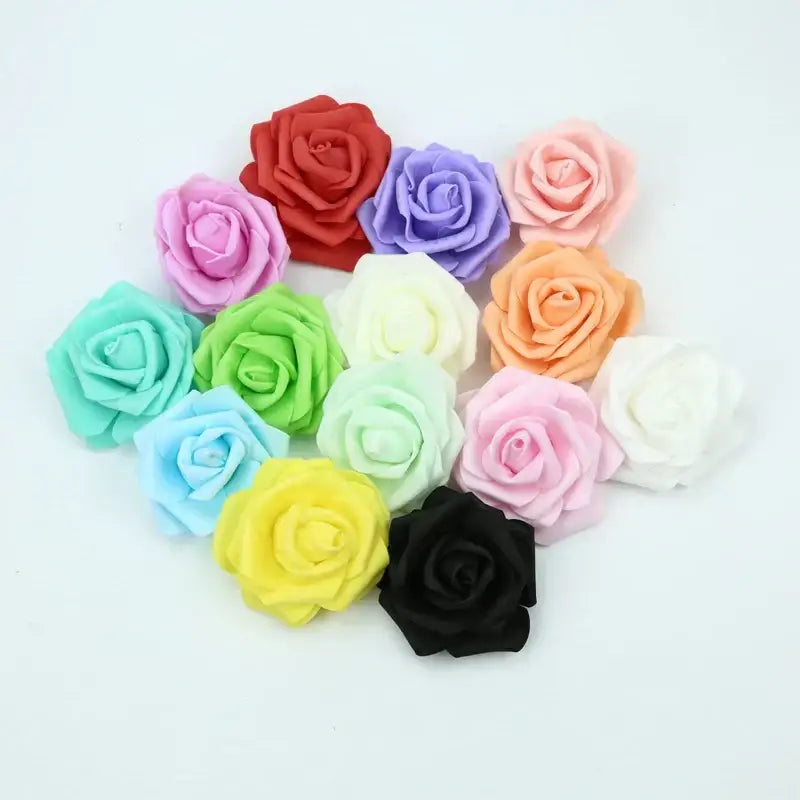 Handmade colorful foam roses flower wedding decor bedroom bouquet