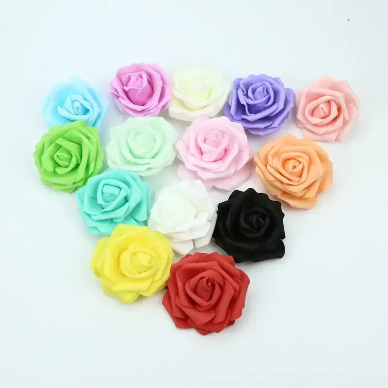 Handmade colorful foam roses flower wedding decor bedroom bouquet